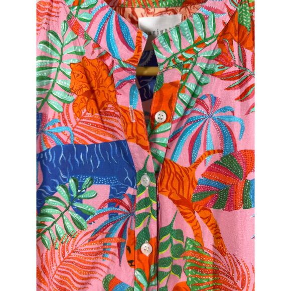 MARIGOLD by VICTORIA DUNN Women's Jungle Print Knee Length Dress Orange Large - Picture 5 of 10